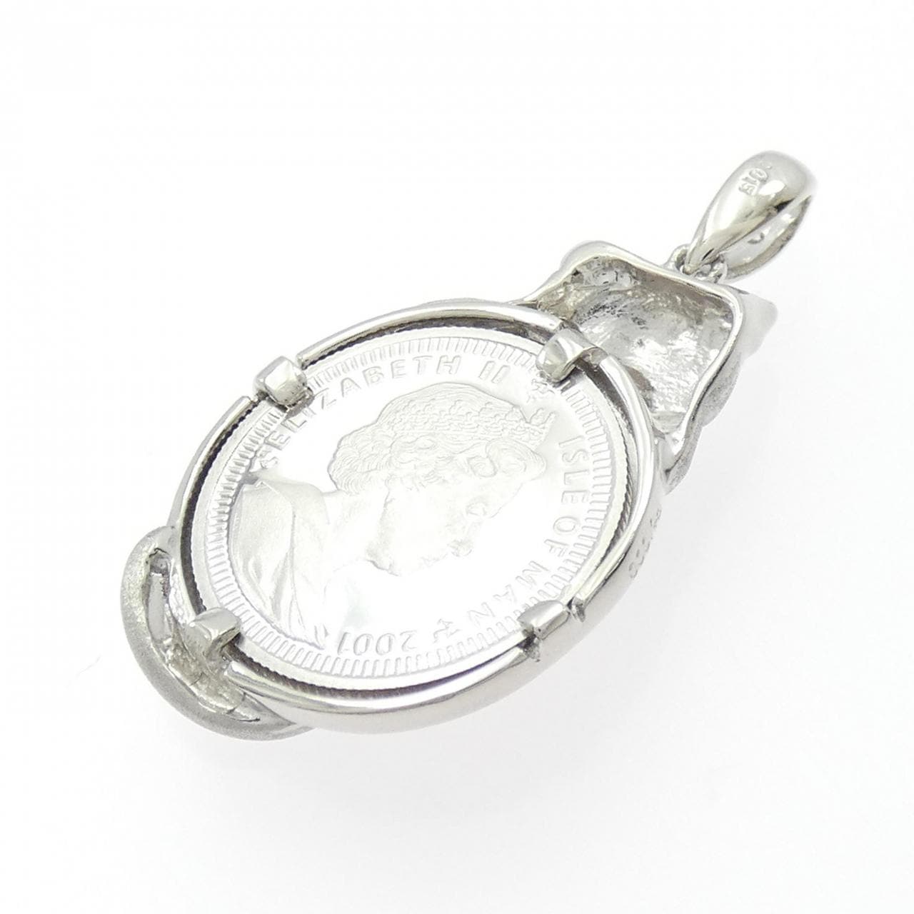 PT1000(枠) ダイヤモンド コイン ペンダント 0.015CT
