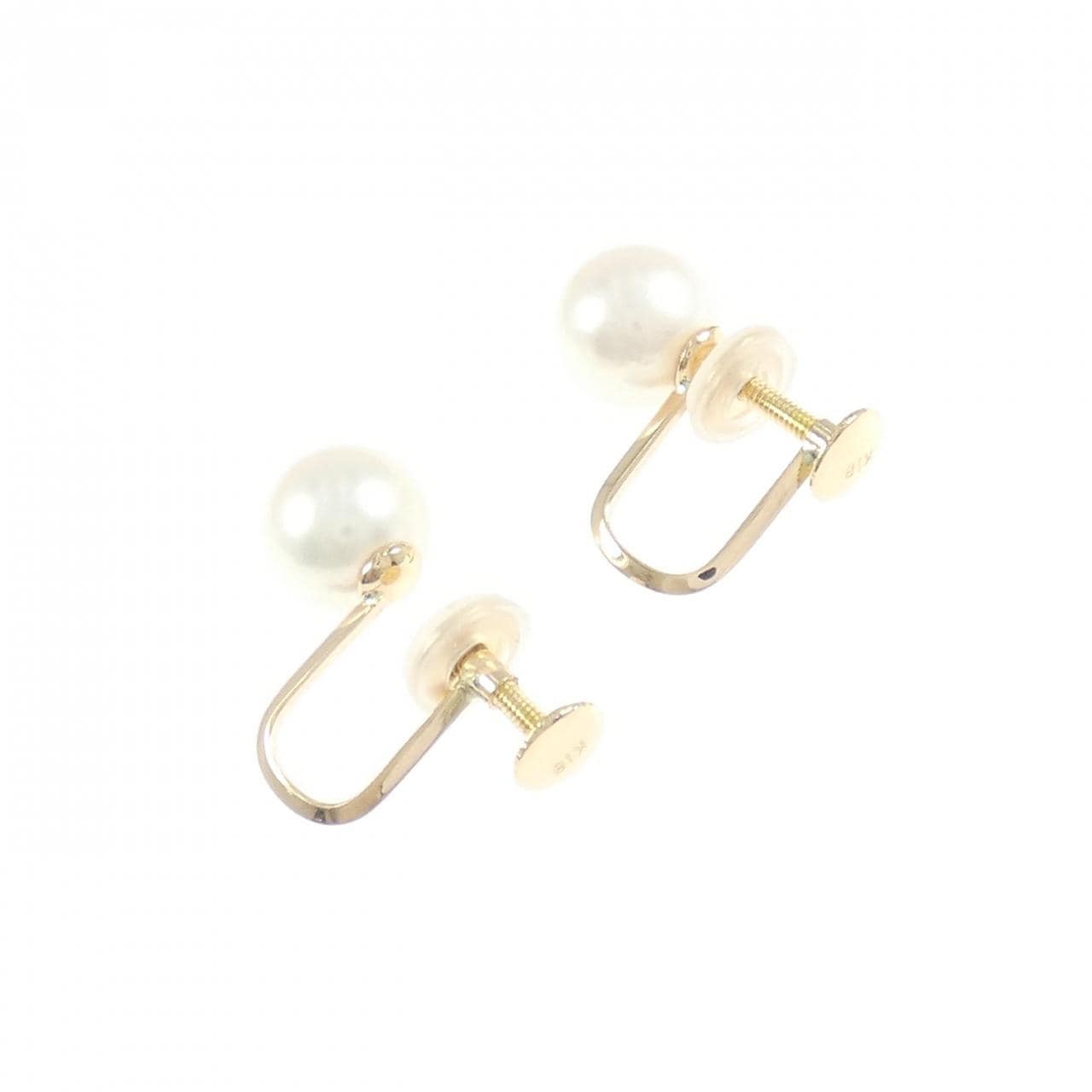 K18YG Akoya珍珠耳夹7.5 毫米