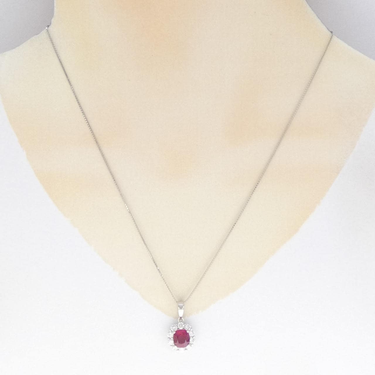 PT900/PT850 ルビー ネックレス 2.139CT ビルマ産