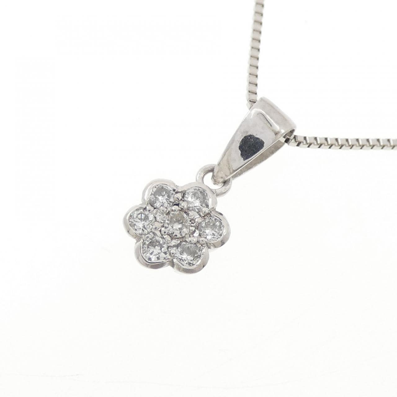 PM/PT850 フラワー ダイヤモンド ネックレス 0.12CT