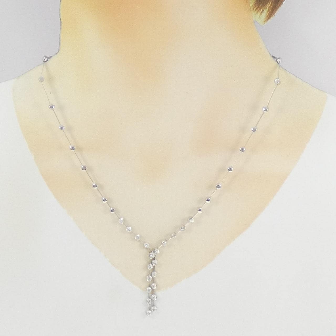 K18WG ダイヤモンド ネックレス 1.00CT