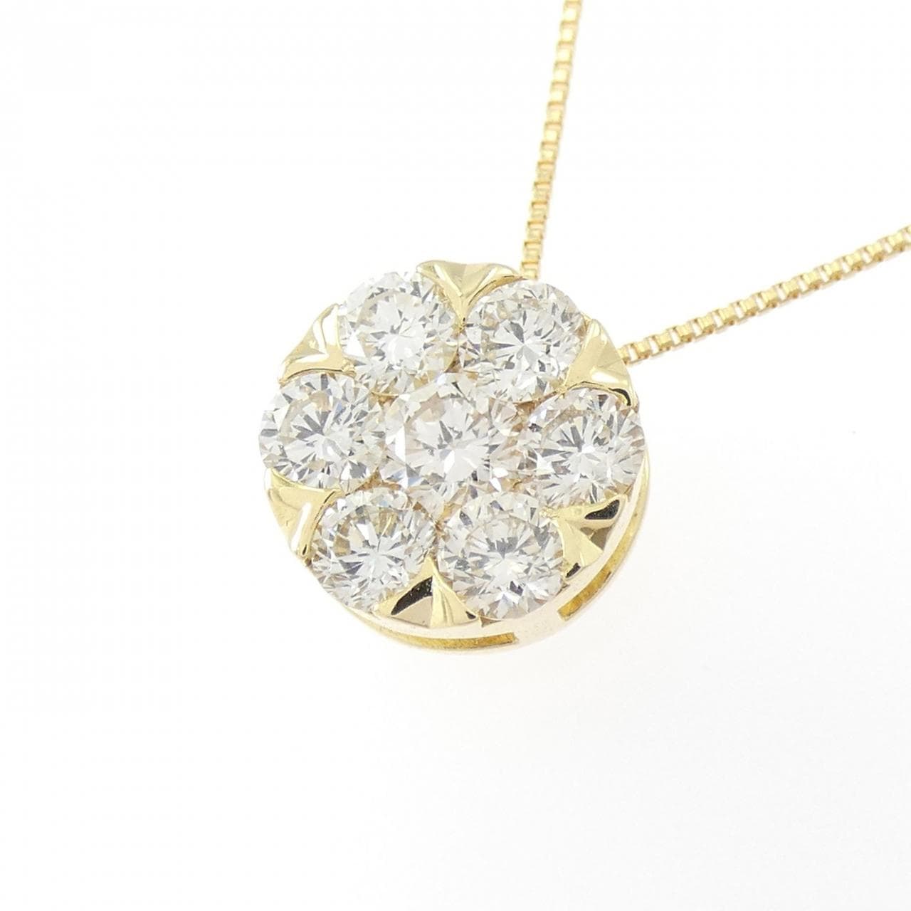K18YG フラワー ダイヤモンド ネックレス 1.00CT
