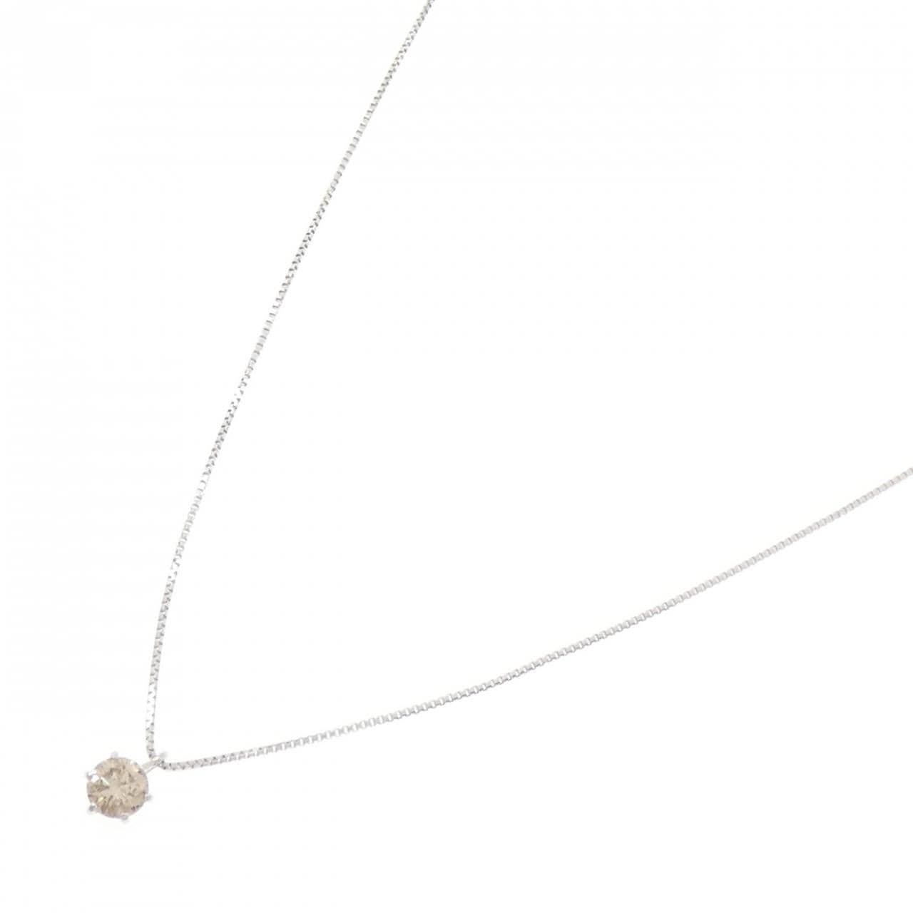 K18WG ソリティア ダイヤモンド ネックレス 0.20CT