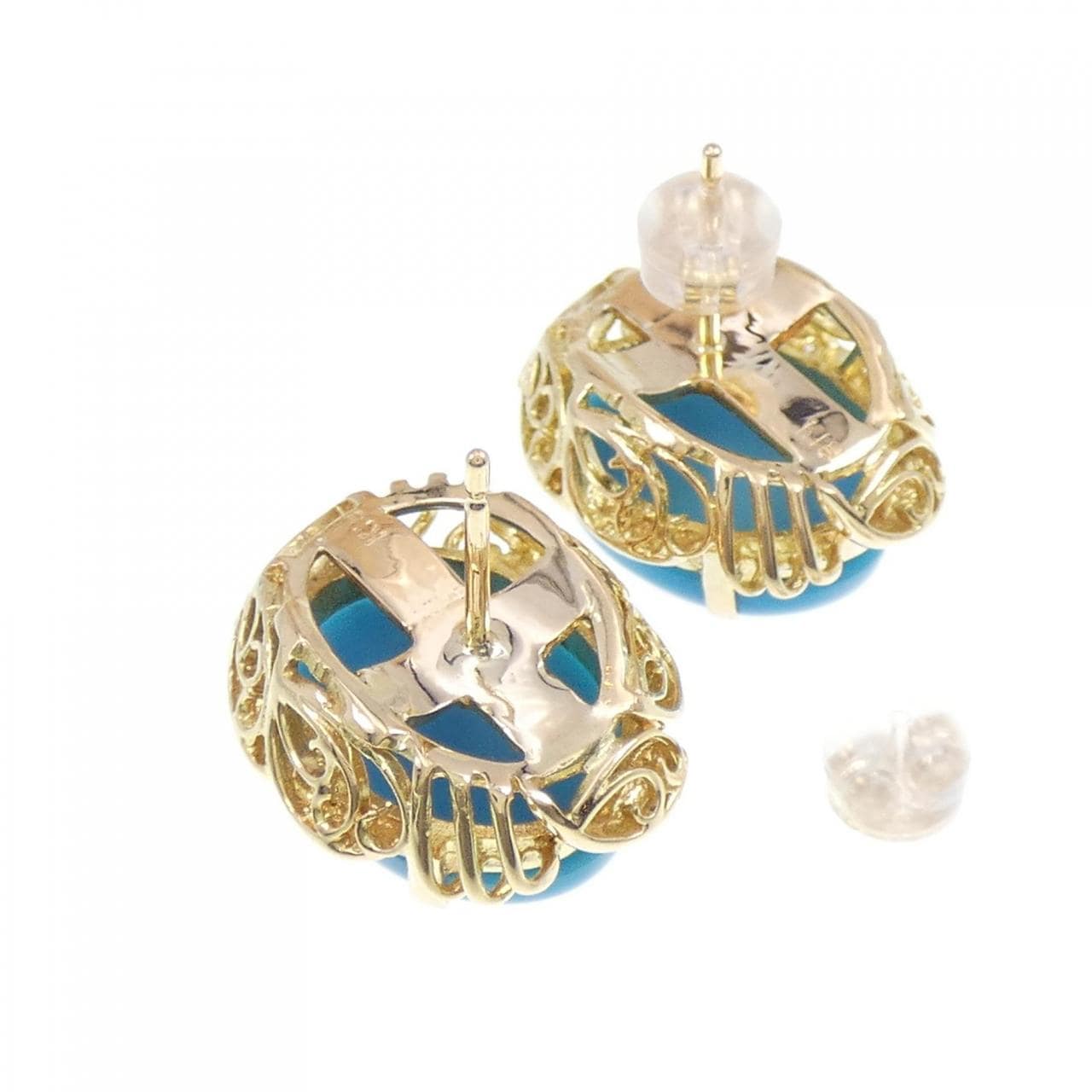 K18YG turquoise earrings