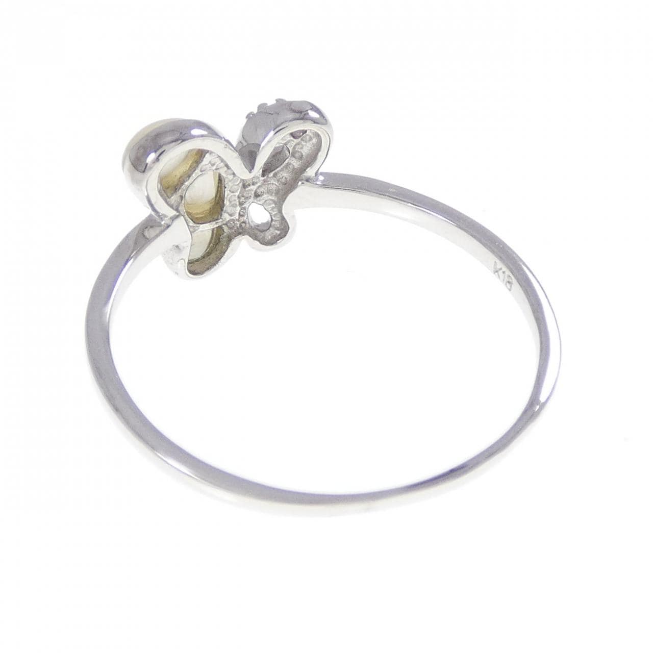 K18WG バタフライ マザーオブパール リング