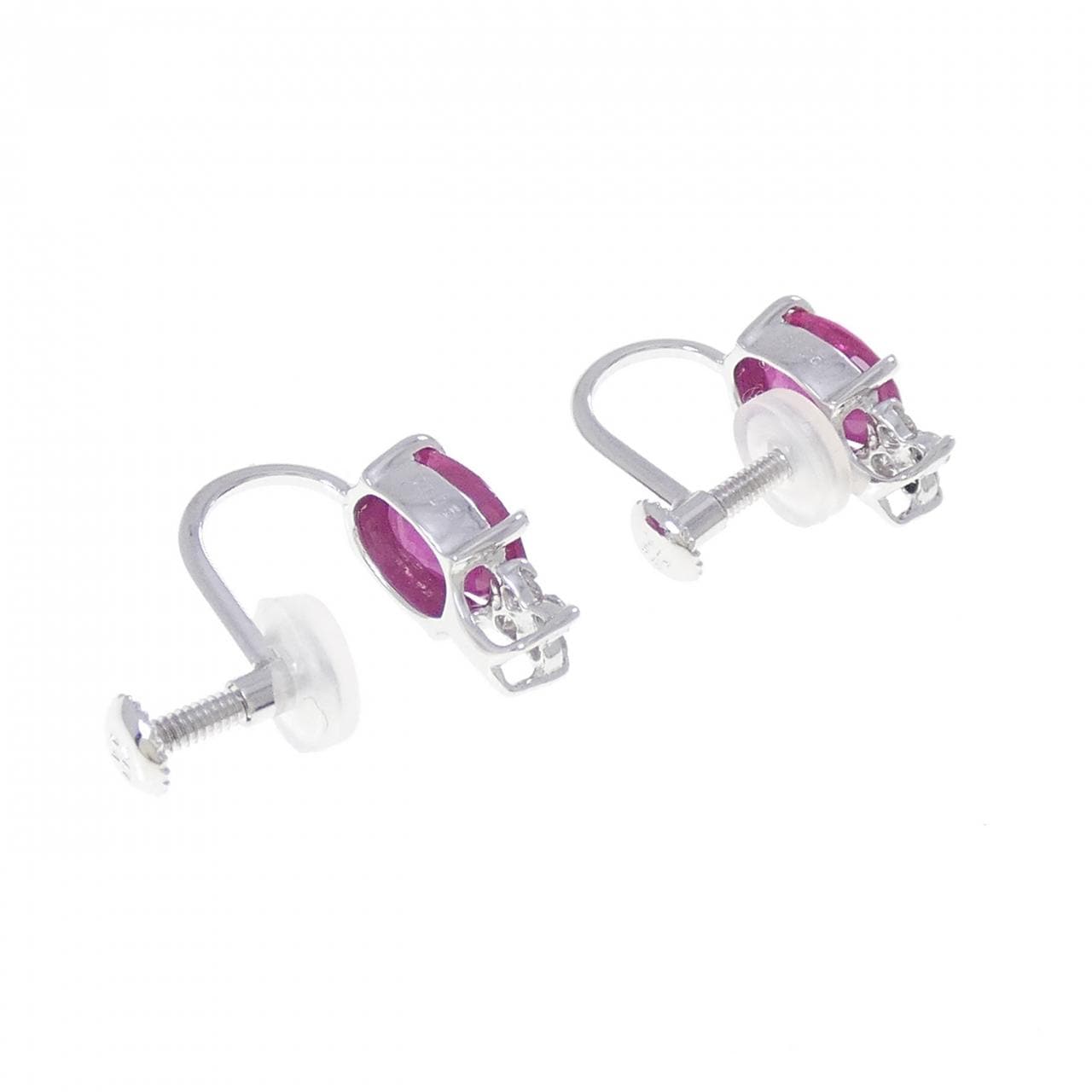 K14WG ルビー イヤリング 1.93CT