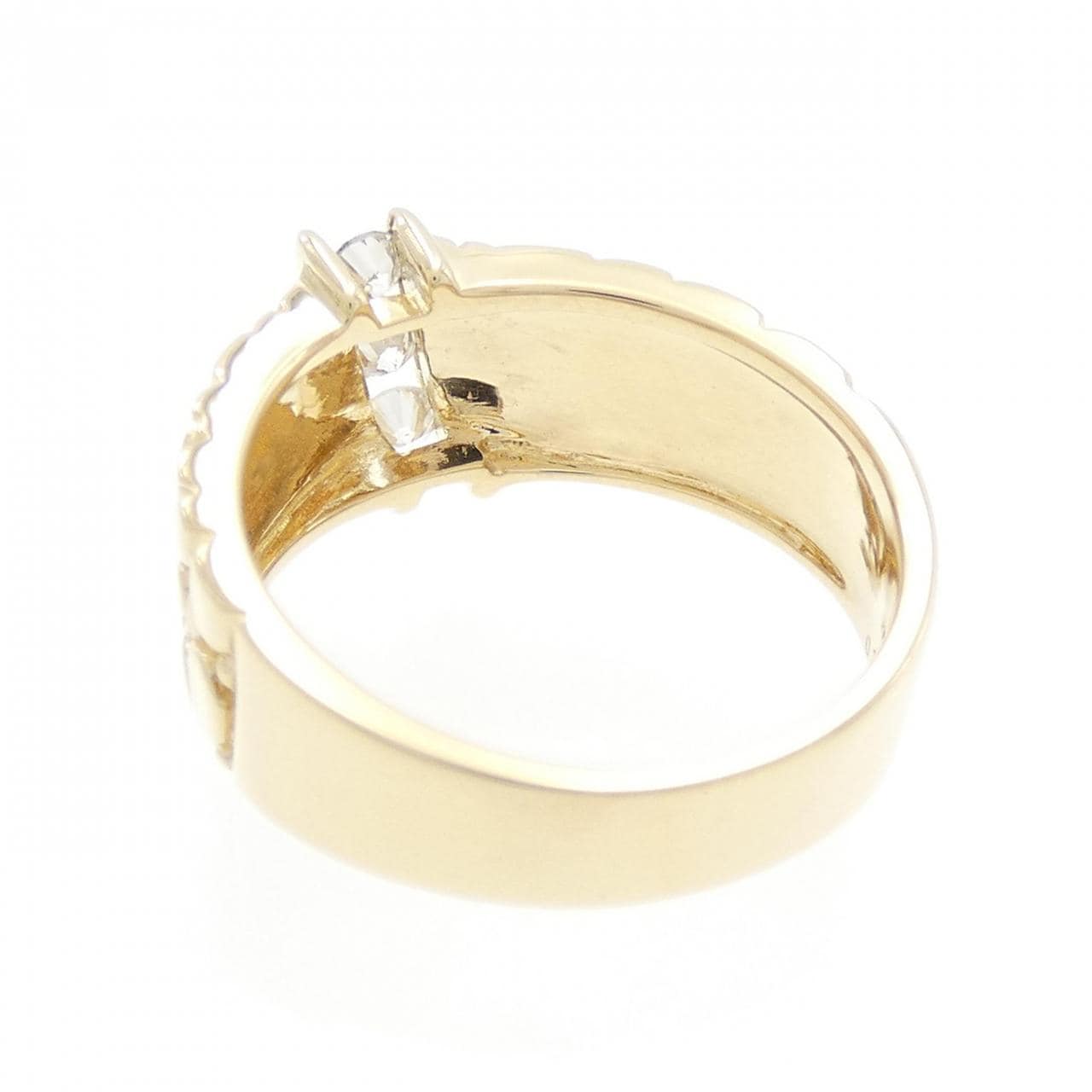 K18YG スリーストーン ダイヤモンド リング 0.20CT