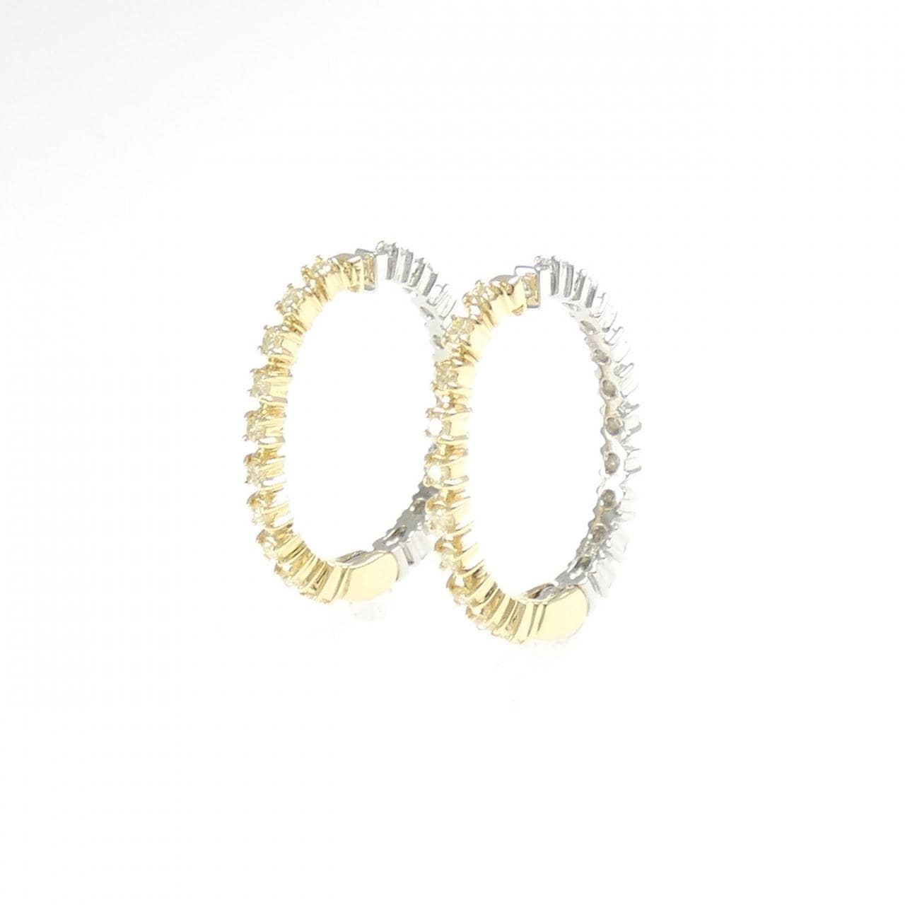 K18YG/PT900 2WAY ダイヤモンド イヤリング 0.34CT