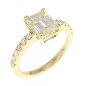 [Remake] K18YG Diamond ring 1.584CT VLY VVS2 emerald cut