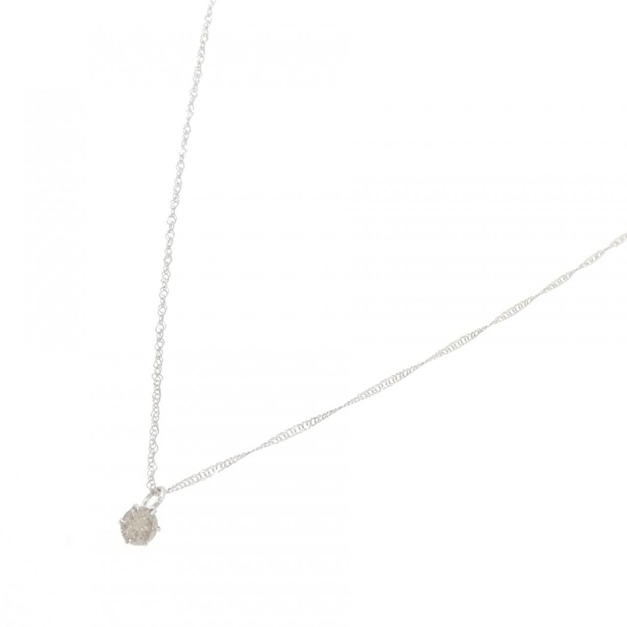 K18WG ソリティア ダイヤモンド ネックレス 0.10CT