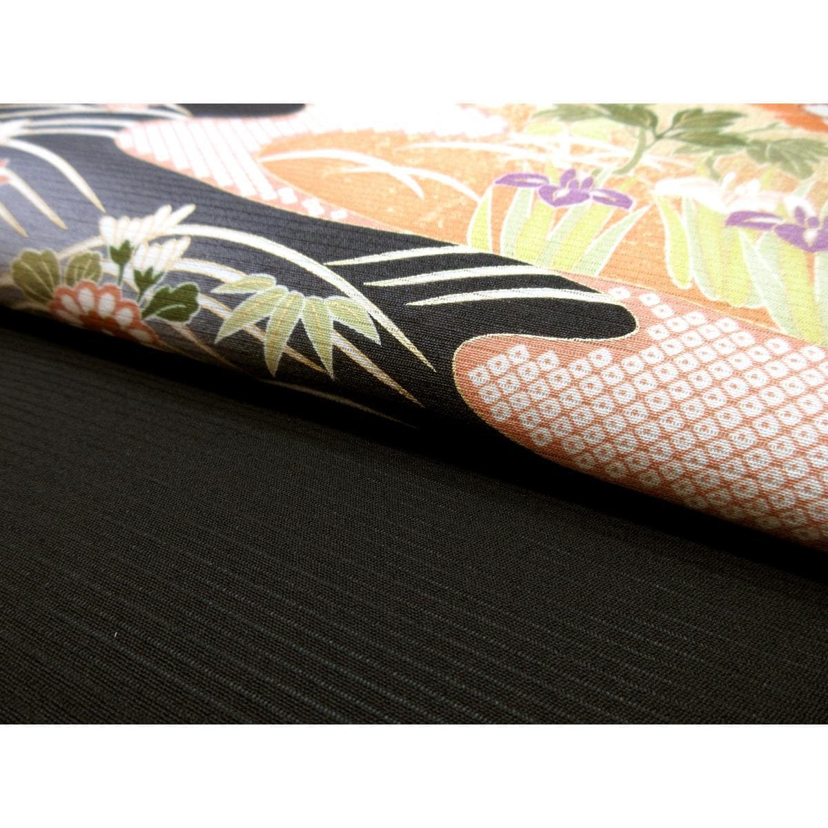 【未使用品】夏名古屋帯　絽ちりめん染帯　友禅金彩加工　刺繍入り