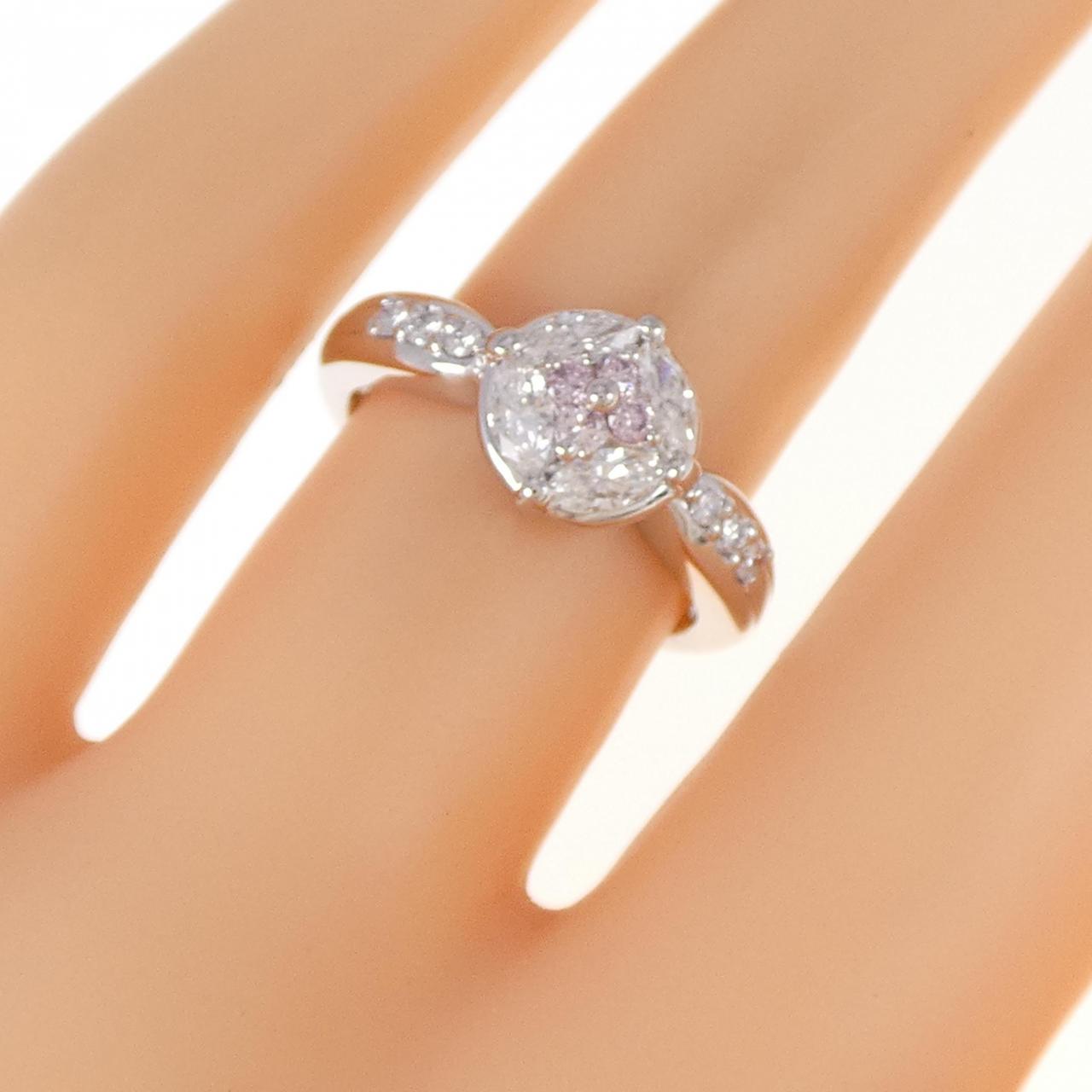PT フラワー ピンクダイヤモンド リング 0.08CT
