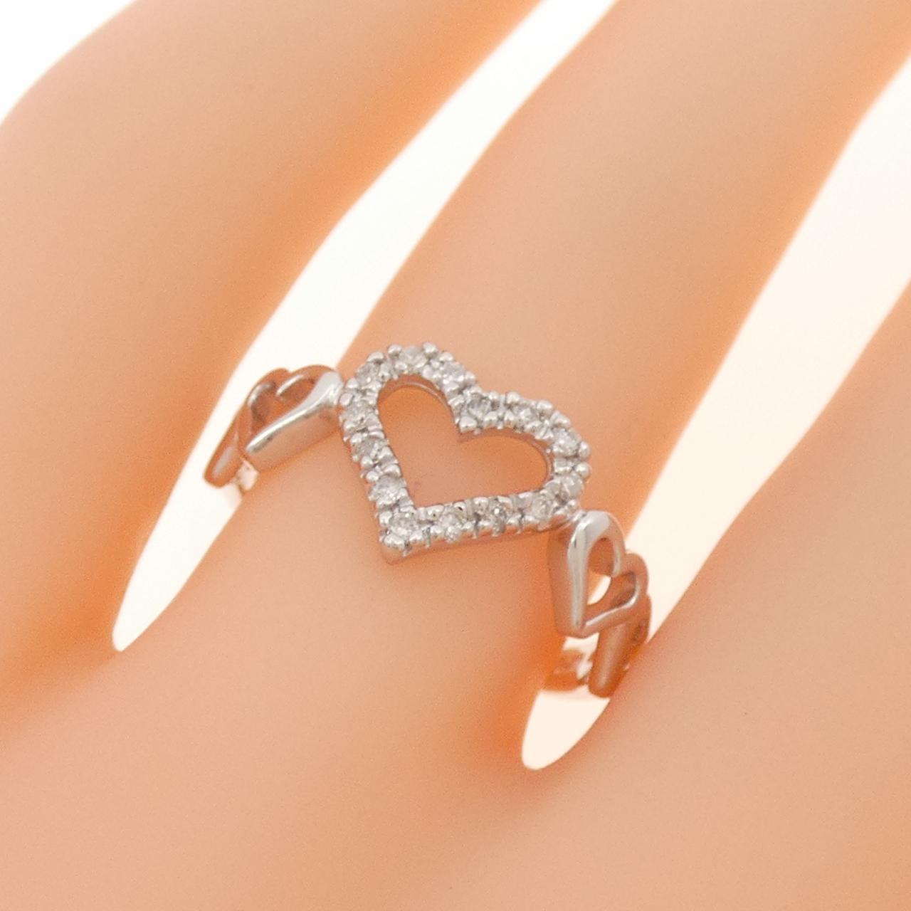 K18WG ハート ダイヤモンド リング 0.11CT