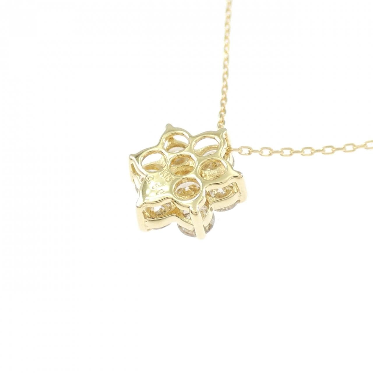 K18YG フラワー ダイヤモンド ネックレス 0.50CT