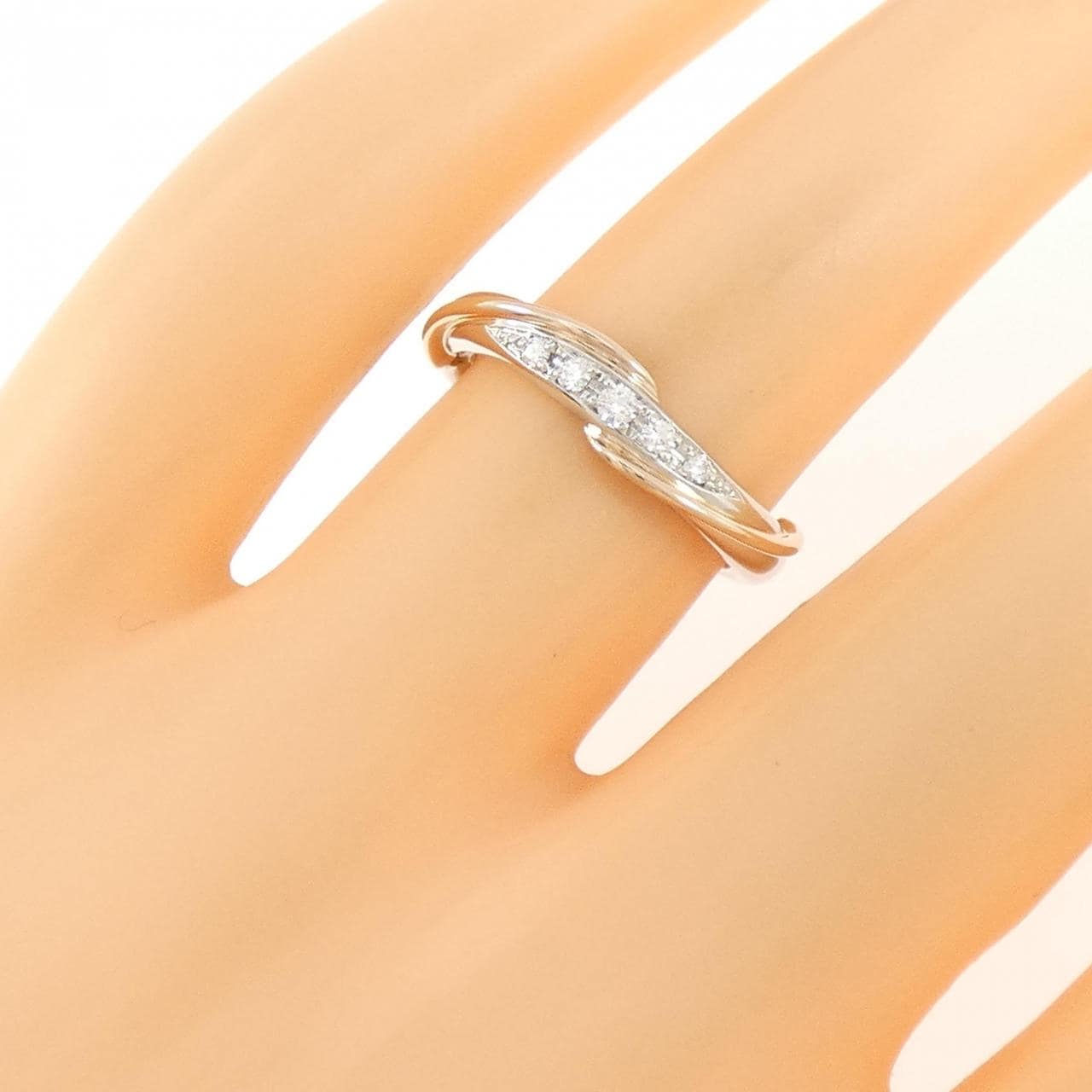 PT950/K18PG ダイヤモンド リング 0.05CT