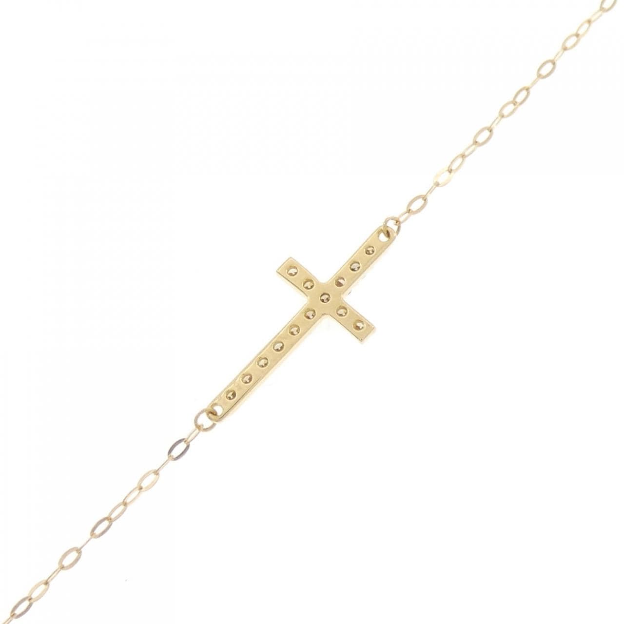 K18YG クロス ダイヤモンド ネックレス 0.11CT