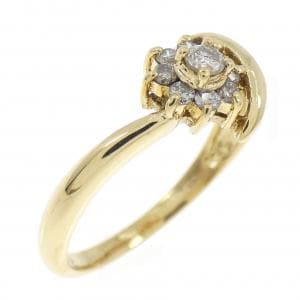 K18YG フラワー ダイヤモンド リング 0.18CT