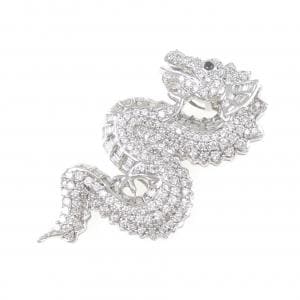 K18WG ドラゴン ダイヤモンド ペンダント 2.50CT