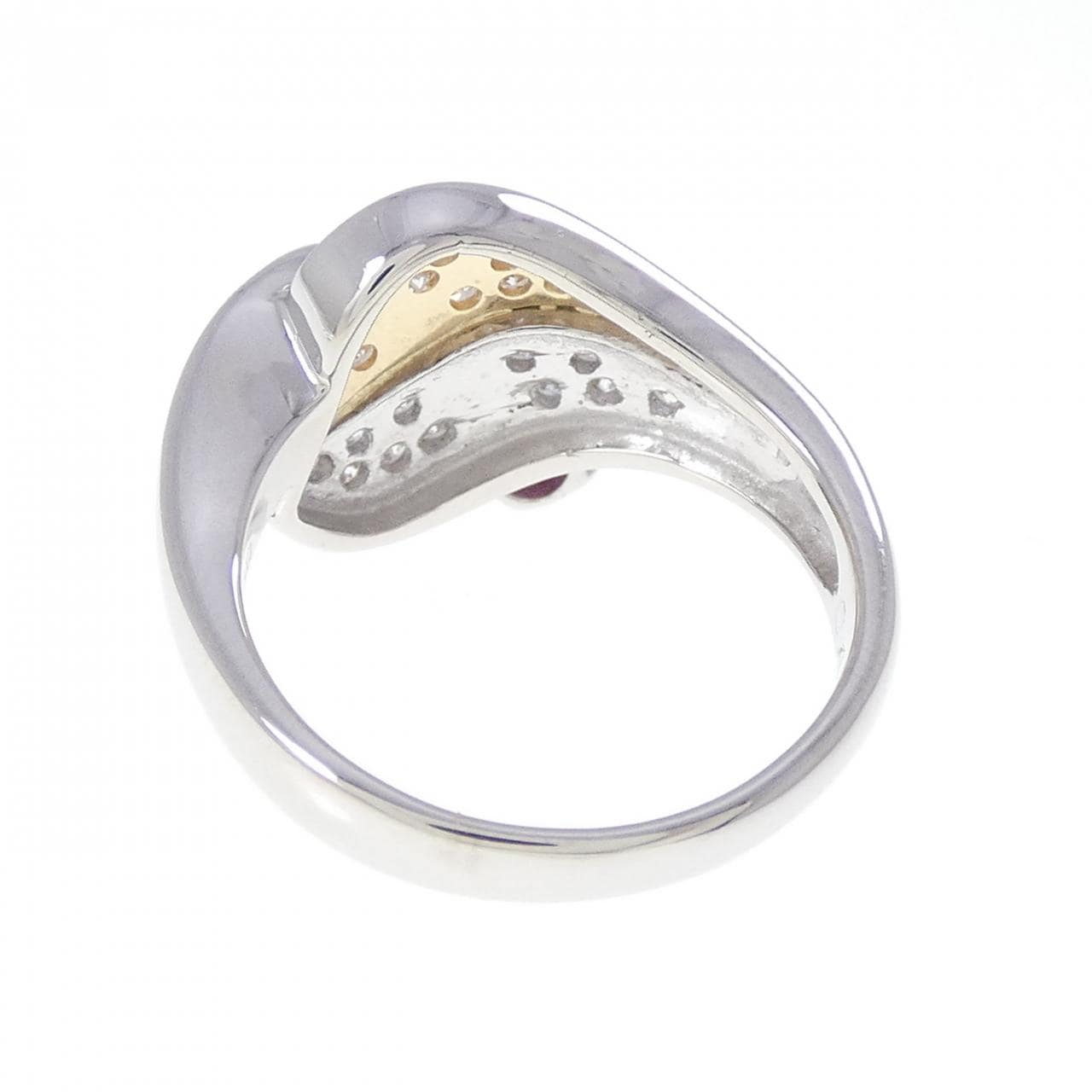 PT900/K18YG ルビー リング 0.45CT