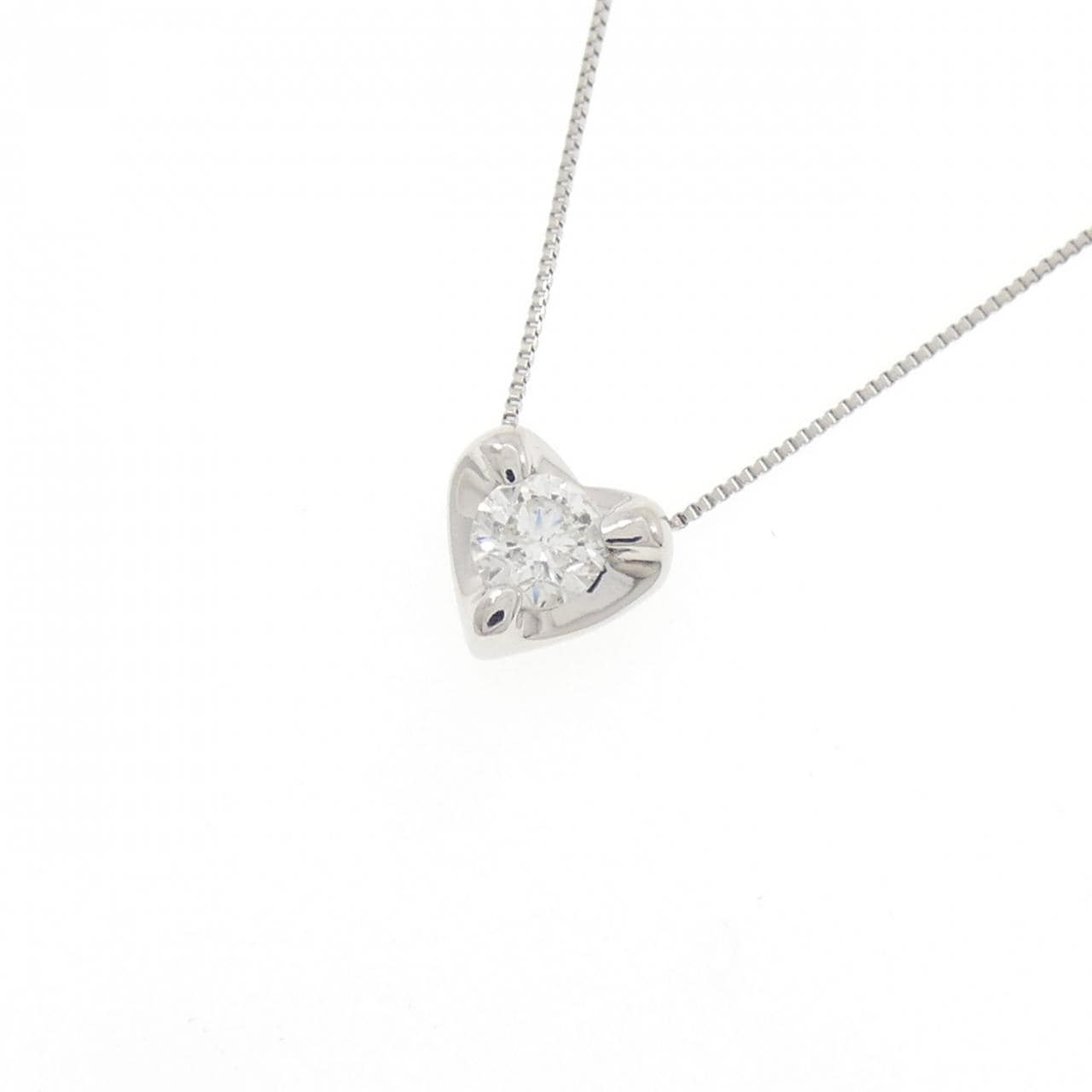 PT900/PT850 ハート ダイヤモンド ネックレス 0.300CT