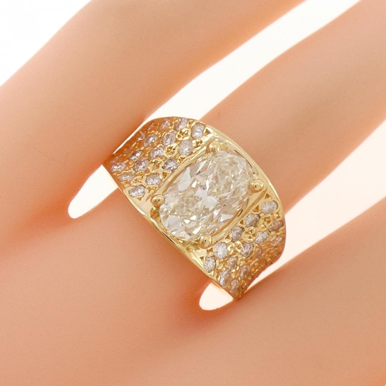 K18YG ダイヤモンド リング 2.165CT