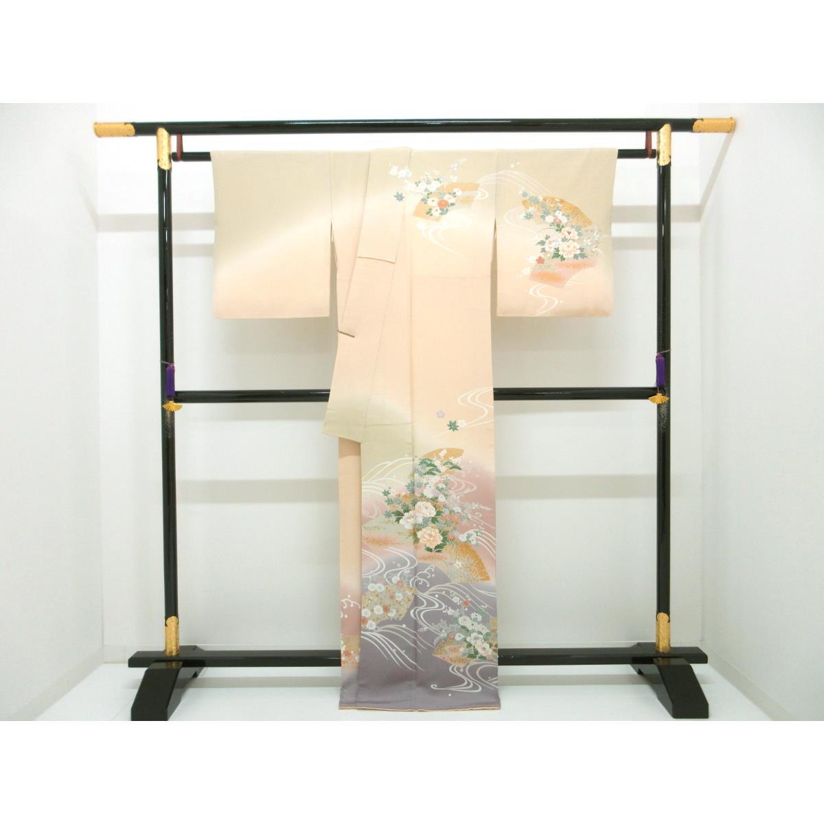 訪問着　友禅金彩加工　刺繍入りボカシ染