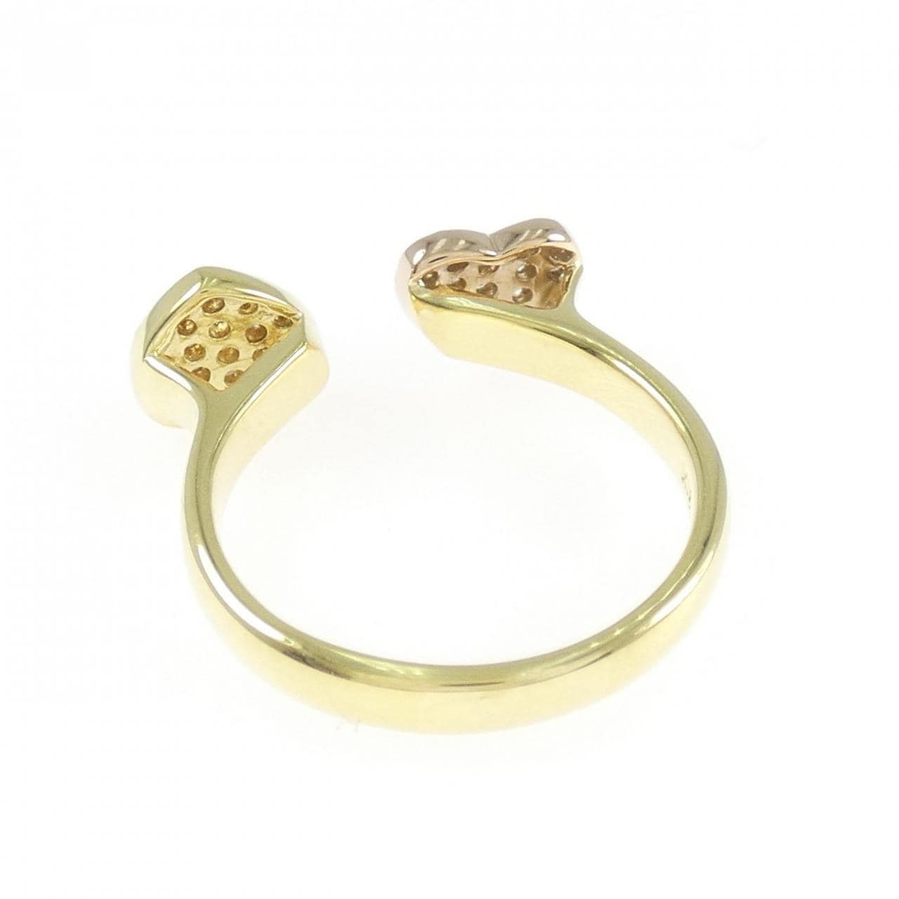 K18YG/K18PG ハート ダイヤモンド リング 0.30CT