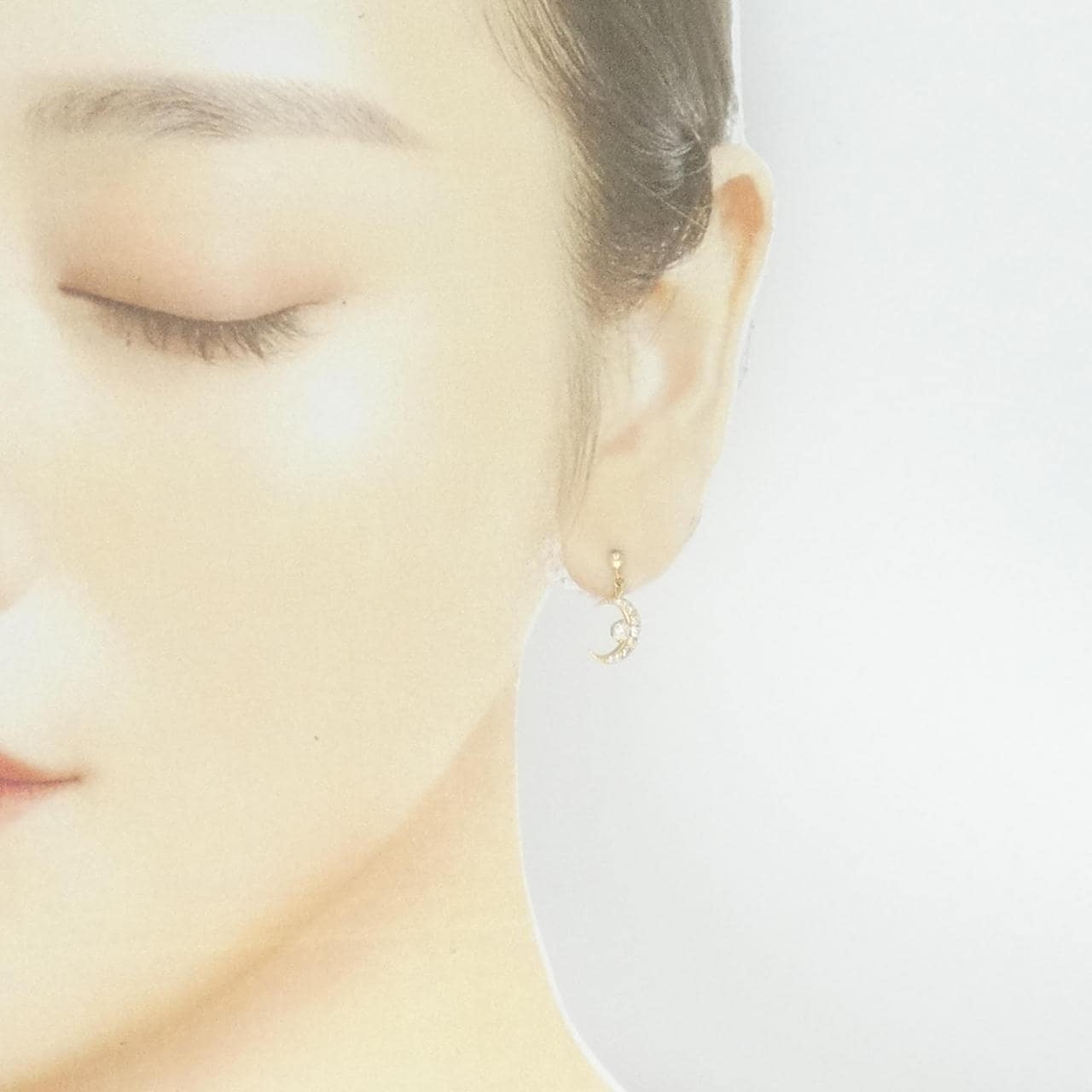 [Remake] K18YG moon Diamond earrings 0.40CT