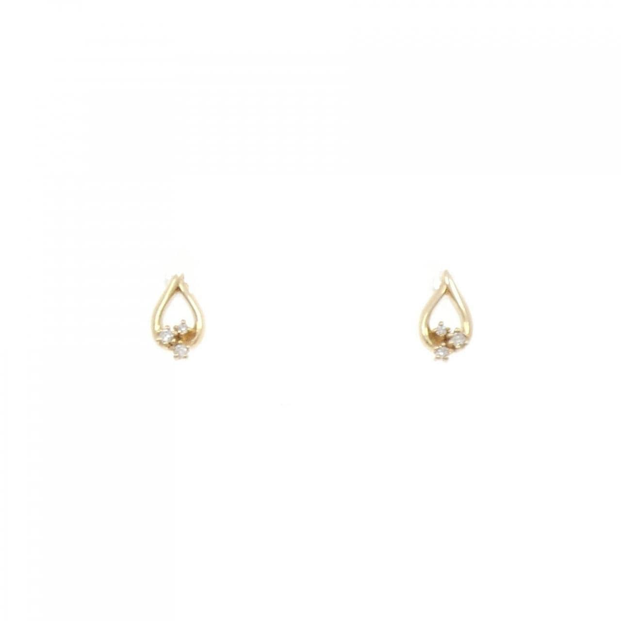 【新品】K10YG ダイヤモンド ピアス 0.04CT