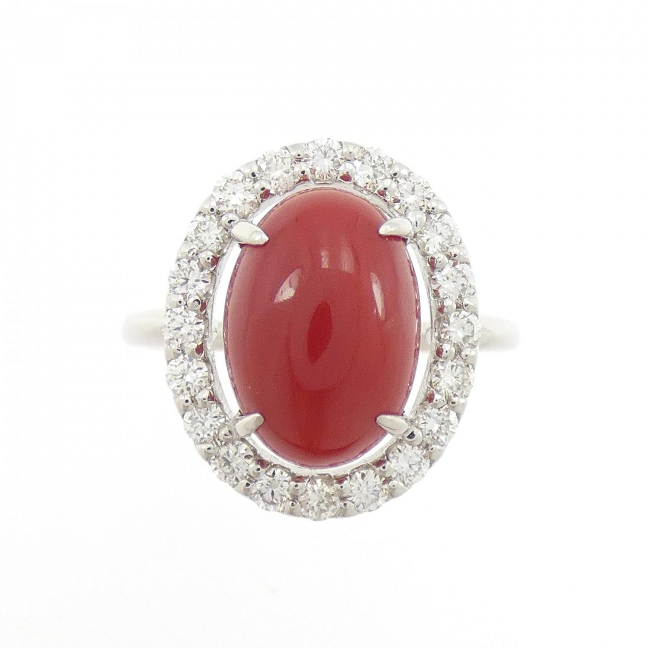 PT900 サンゴ リング 4.29CT