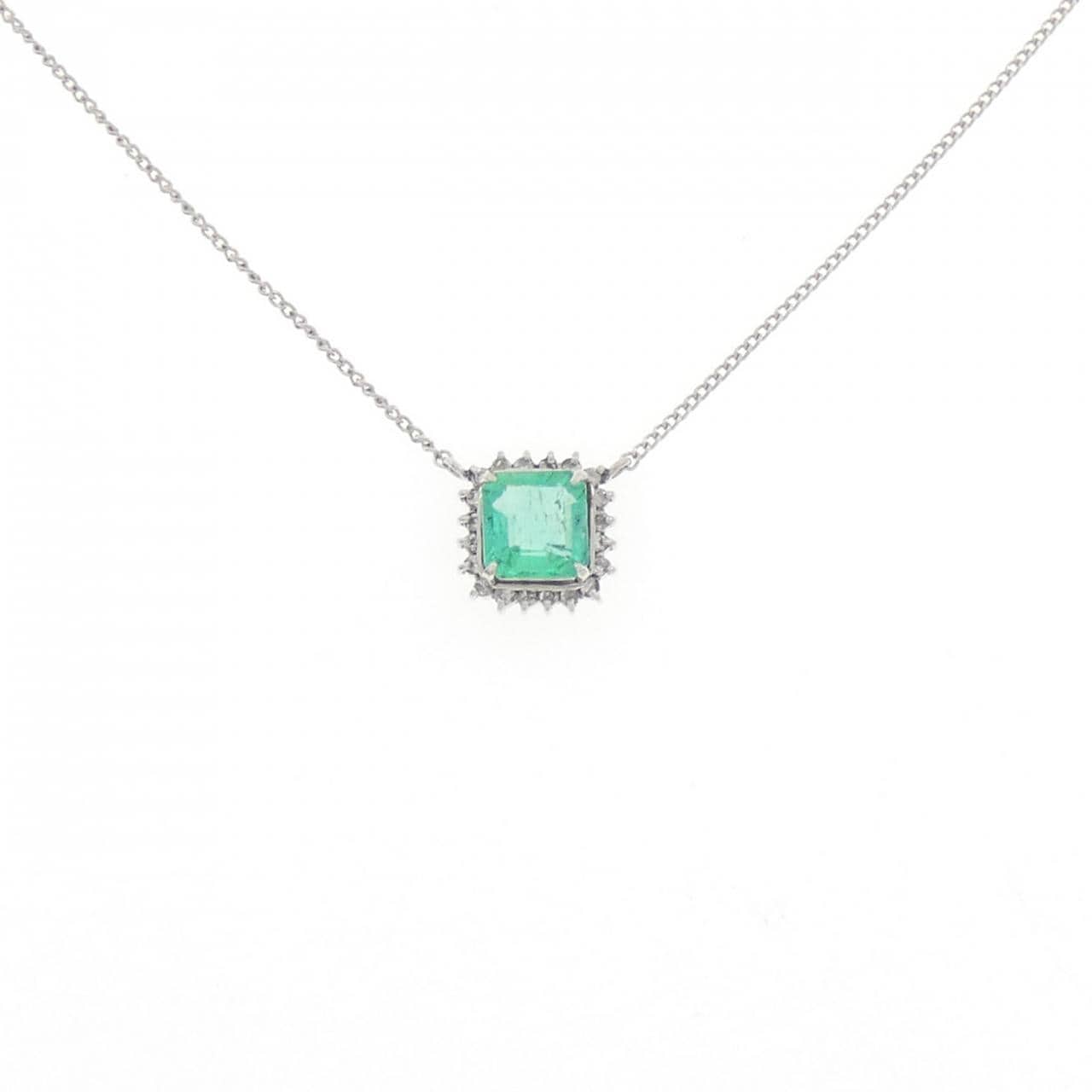 PT850 エメラルド ネックレス 0.70CT