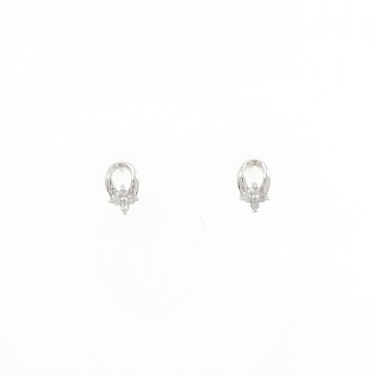 K14WG ダイヤモンド ピアス 0.04CT