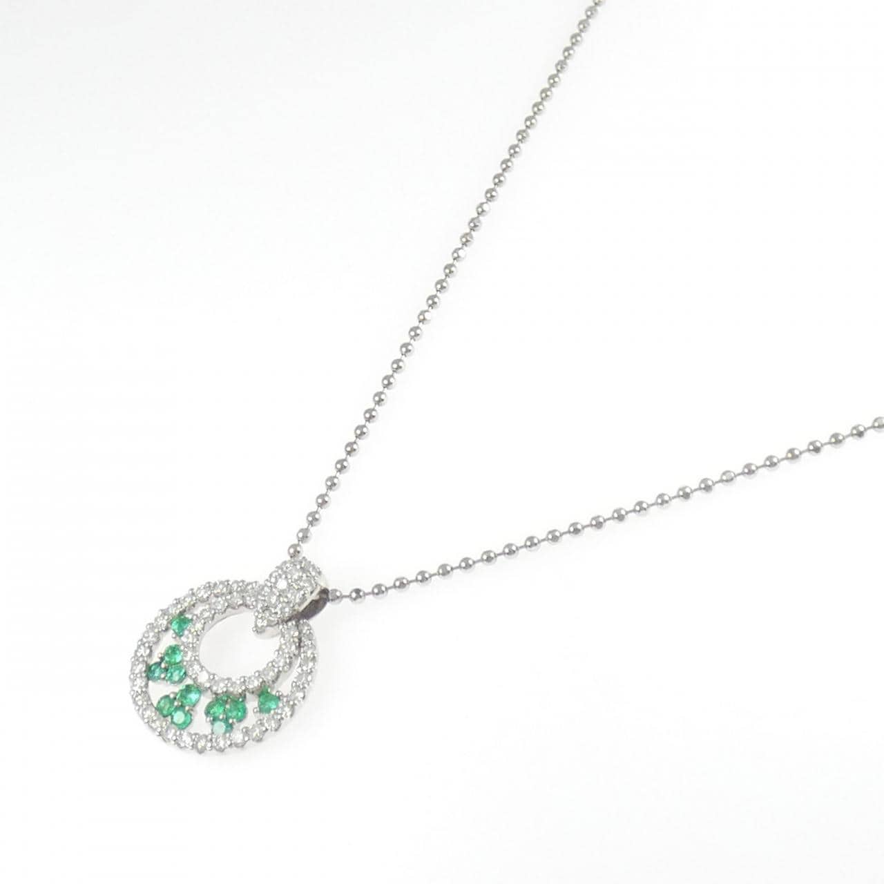 PT900/PT850 エメラルド ネックレス 0.53CT