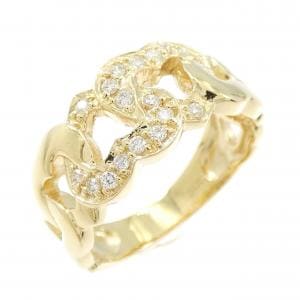 K18YG ハート ダイヤモンド リング 0.16CT