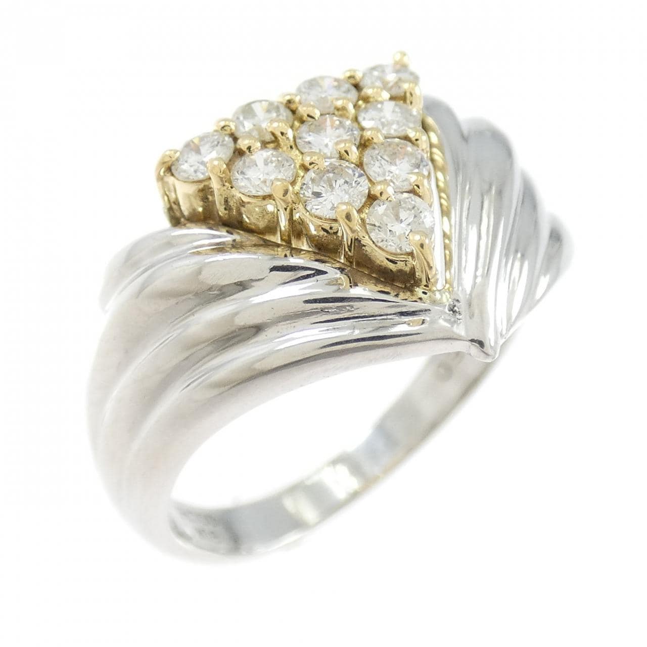 PT900/K18YG ダイヤモンド リング 0.50CT