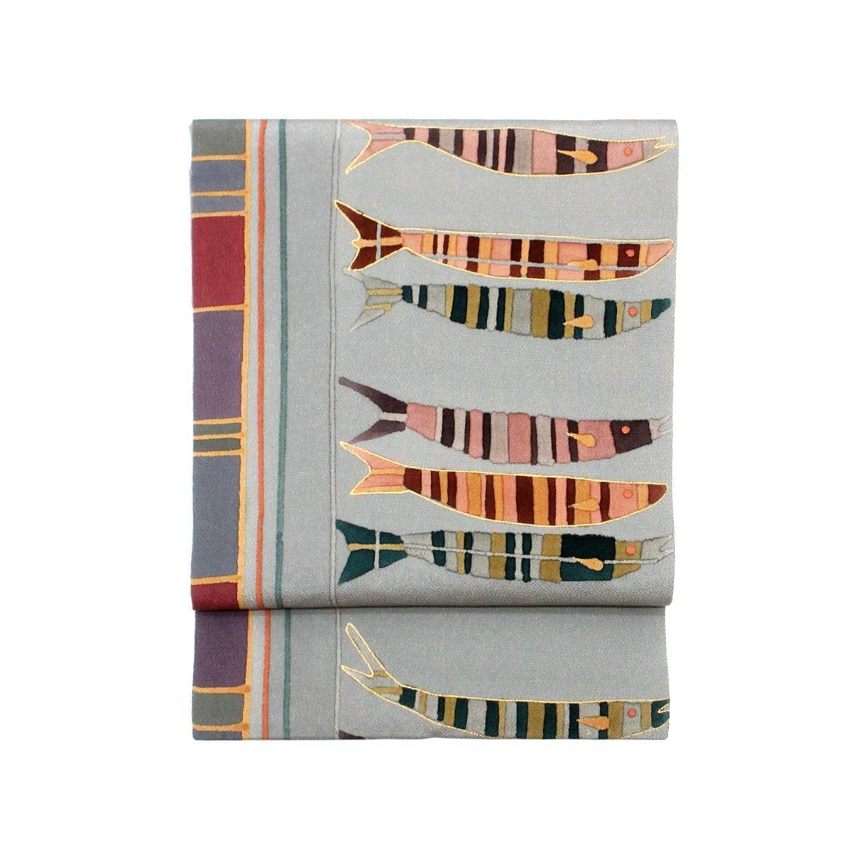 名古屋帯　ちりめん染帯　全通柄