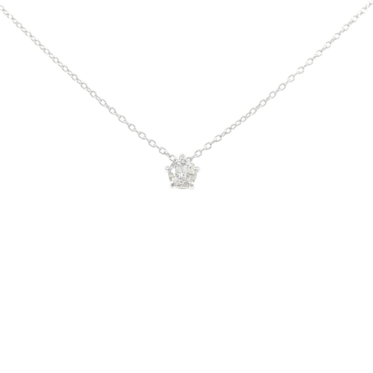 K18WG ソリティア ダイヤモンド ネックレス 0.19CT