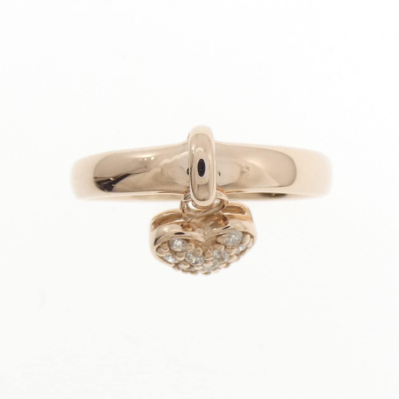 K18PG ハート ダイヤモンド リング 0.10CT