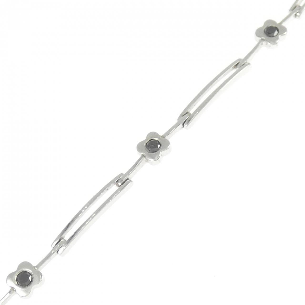 750WG フラワー ダイヤモンド ブレスレット 0.31CT