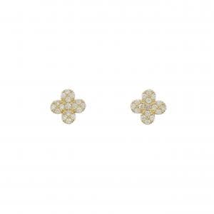 K18YG フラワー ダイヤモンド ピアス
