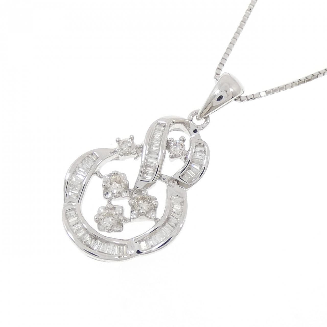 K18WG ダイヤモンド ネックレス 0.40CT