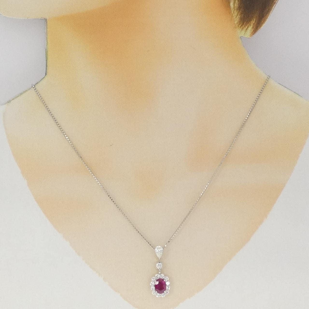 PT900/PT850 ルビー ネックレス 1.146CT ビルマ産
