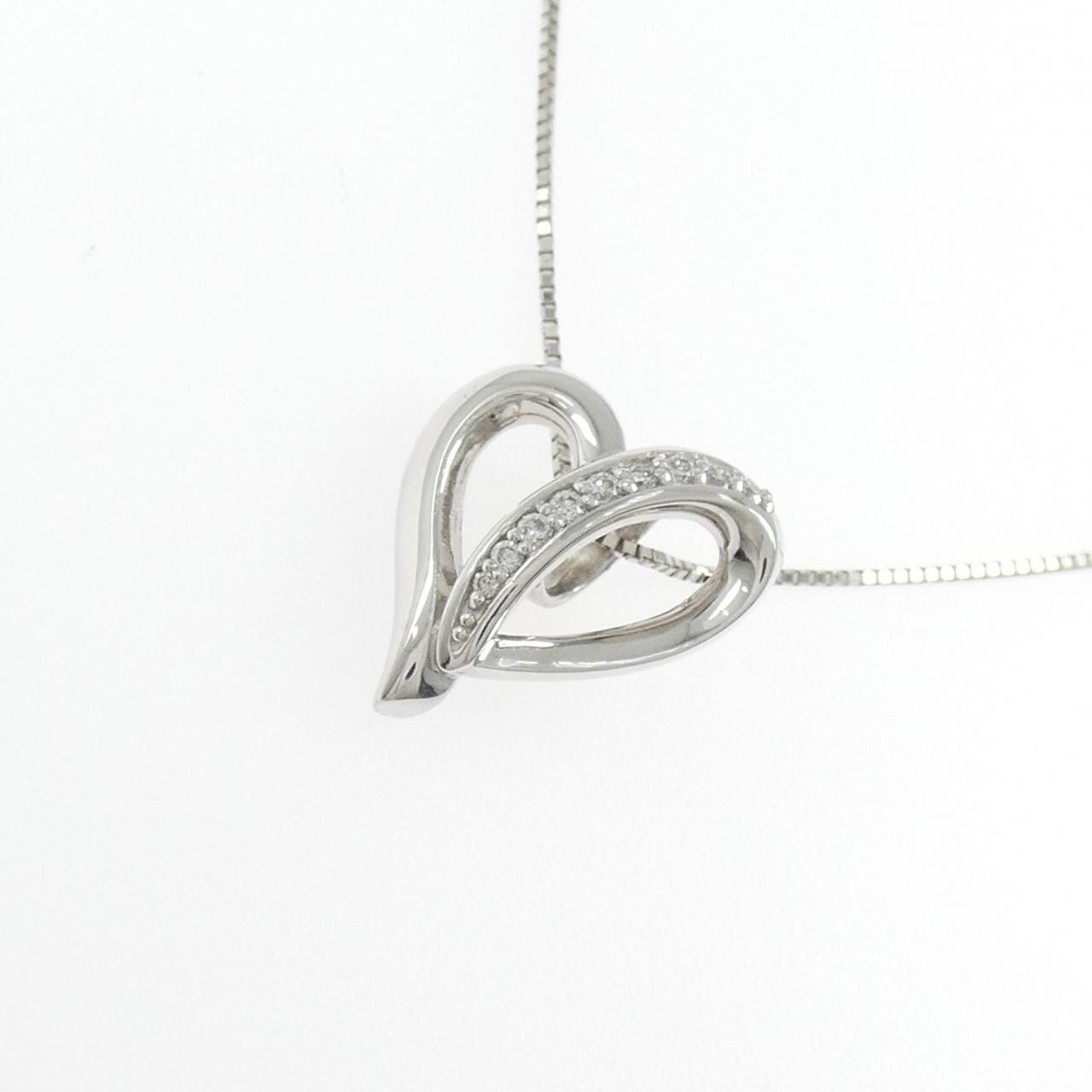 PT999/PT850 ハート ダイヤモンド ネックレス 0.06CT