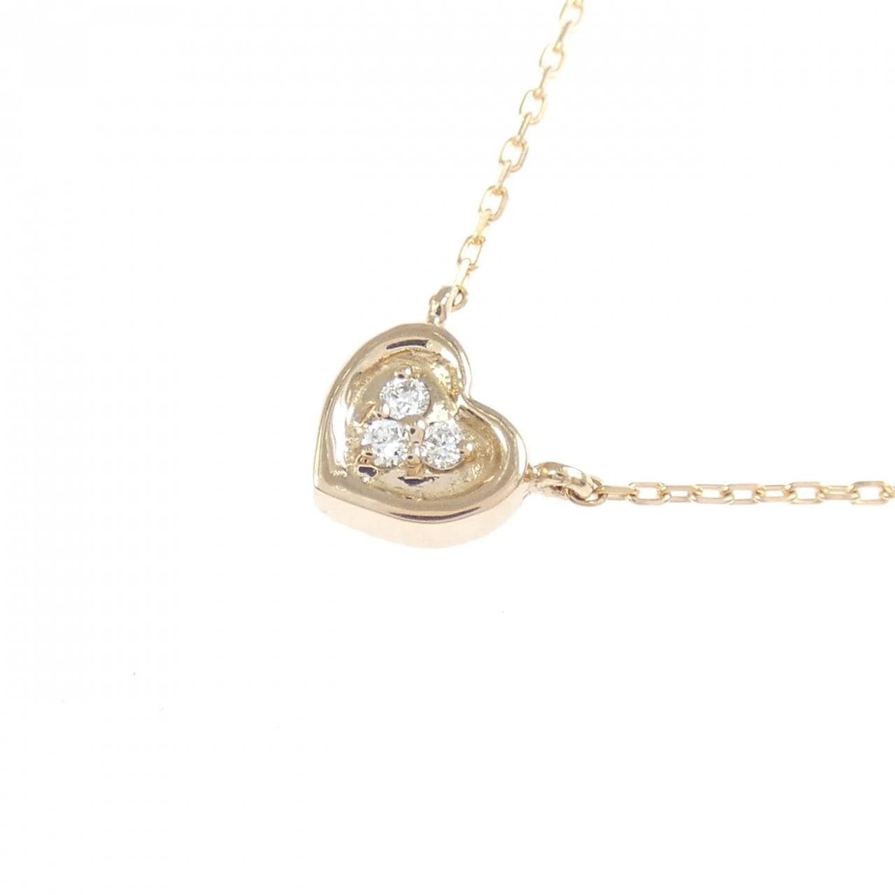 K18PG ハート ダイヤモンド ネックレス 0.035CT