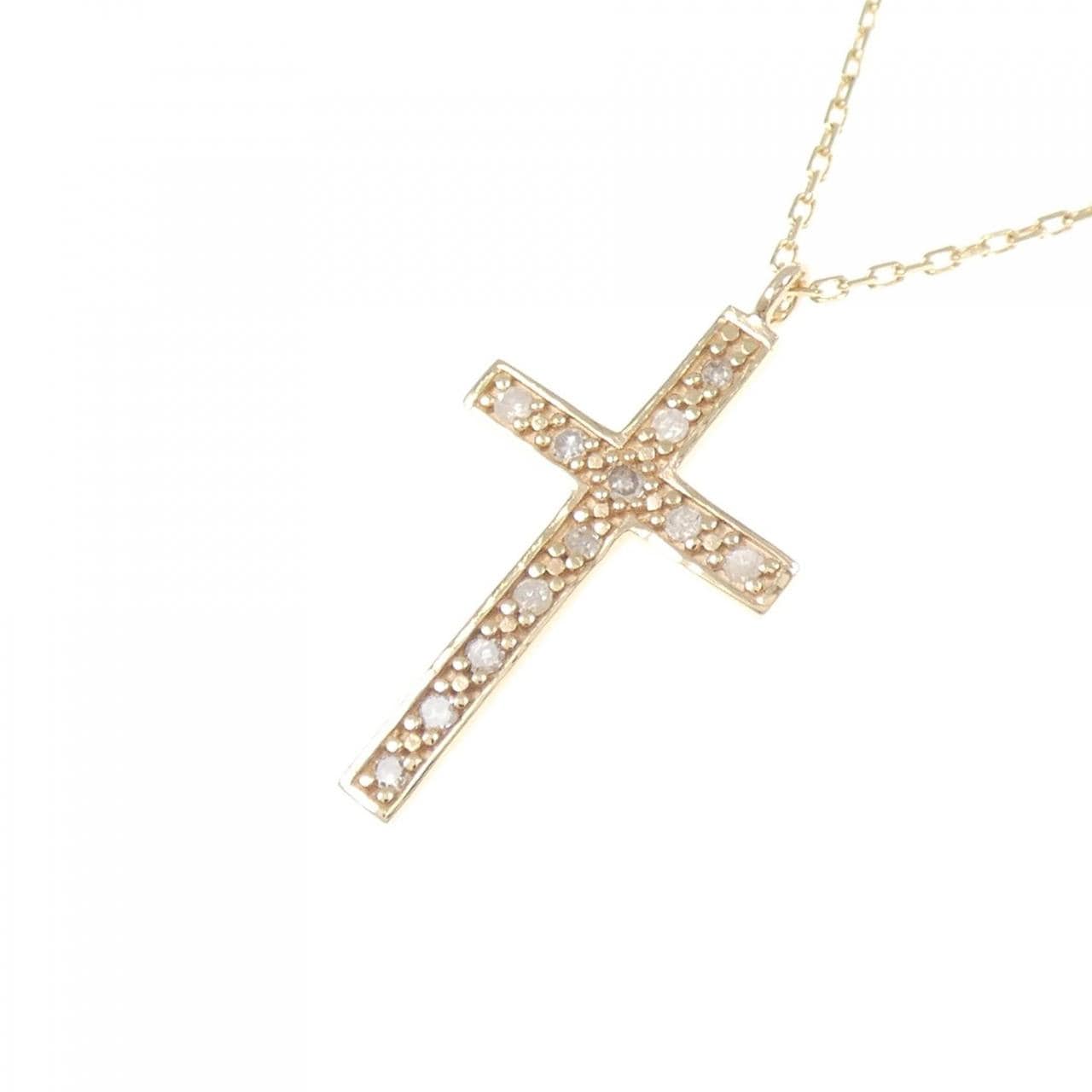 アガット クロス ダイヤモンド ネックレス