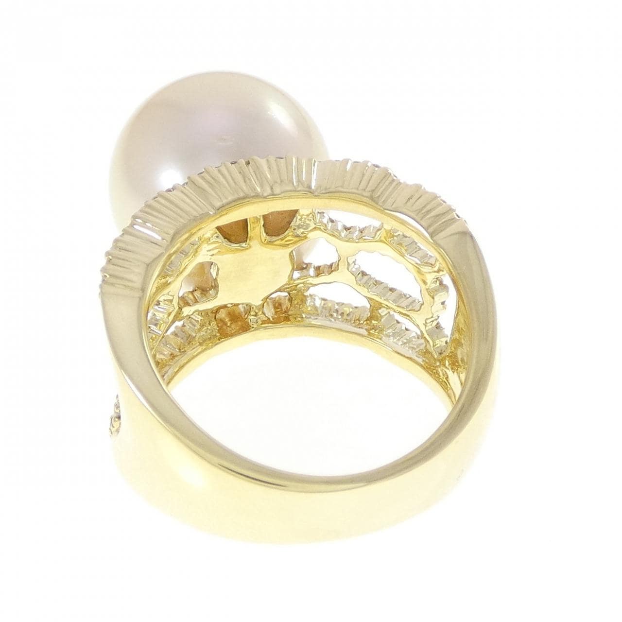 K18YG 白蝶パール リング 14mm