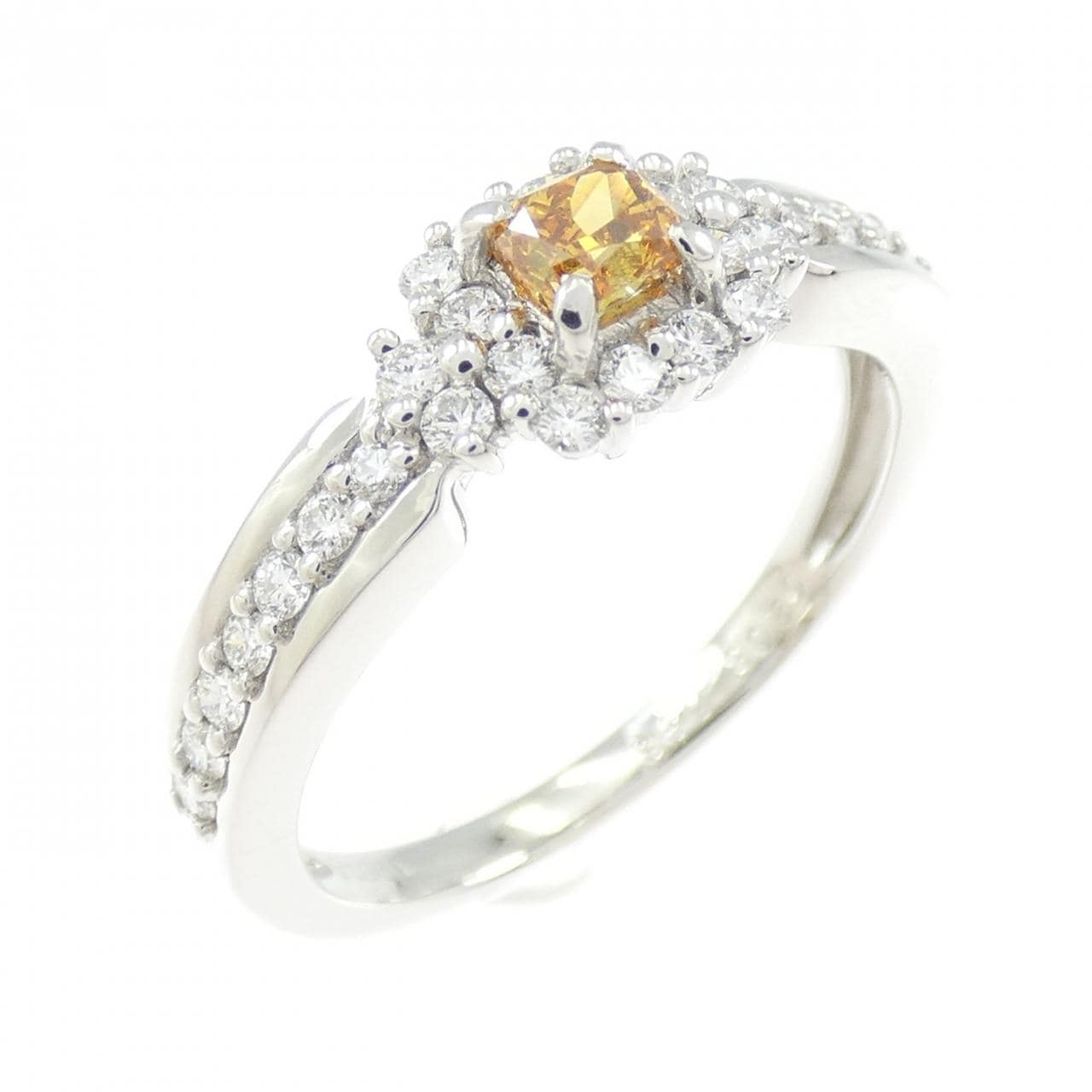 PT950 ダイヤモンド リング 0.208CT FDYO SI1 ファンシーカット