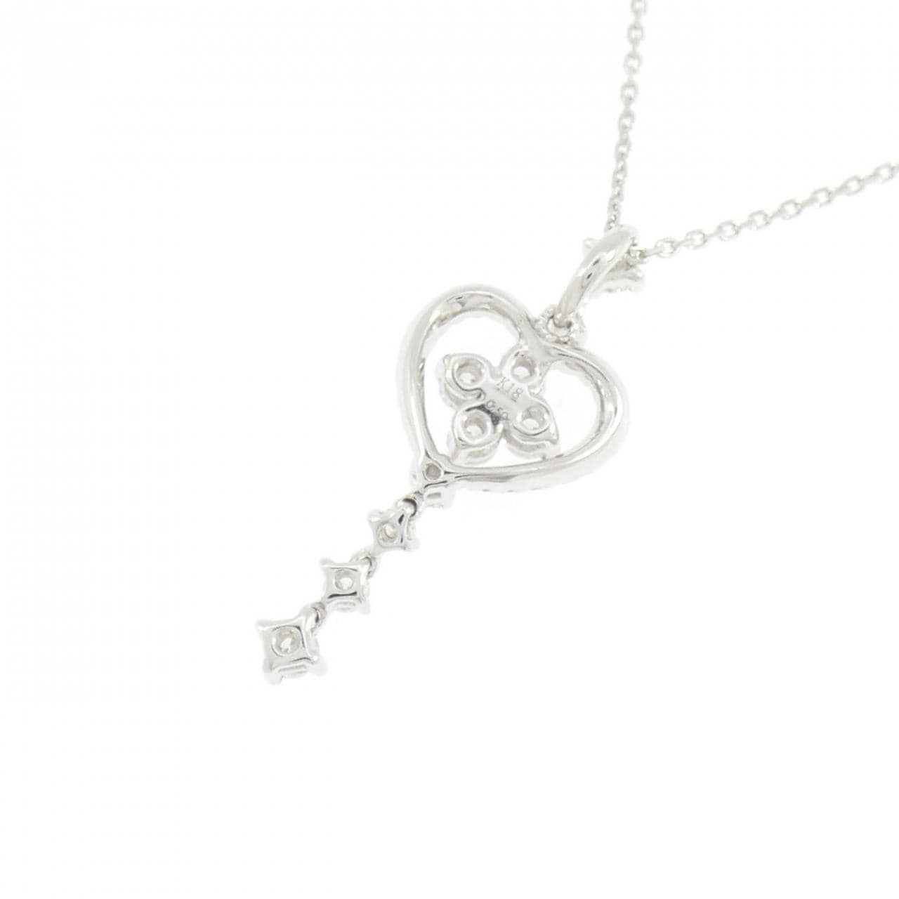 K18WG ハート ダイヤモンド ネックレス 0.50CT