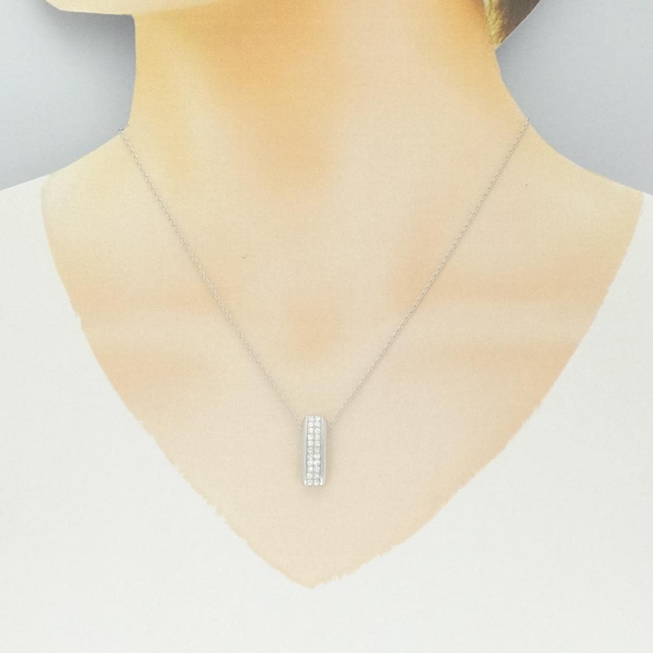 K18WG ダイヤモンド ネックレス 0.35CT