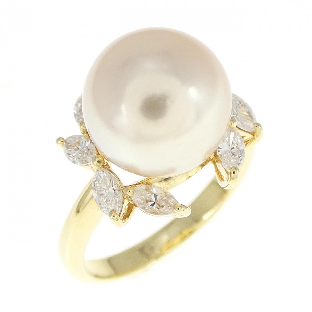 K18YG White Butterfly Pearl ring 10.4mm